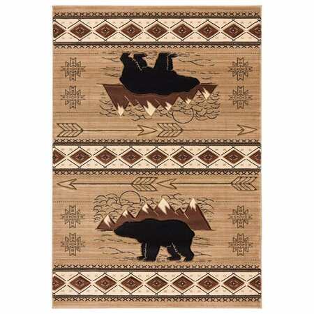 UNITED WEAVERS OF AMERICA 2 ft. 7 in. x 4 ft. 2 in. Cottage Timberland Rectangle Area Rug, Beige 2055 41826 35C